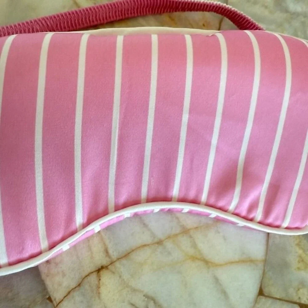 padded Satin silky pink stripe sleep mask One Size